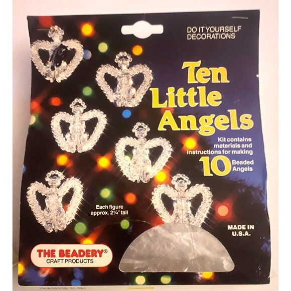 NOS The Beadery Christmas DIY Ornaments 3 Kit Bundle 18 pc Angels Horns Ladies - Picture 3 of 10